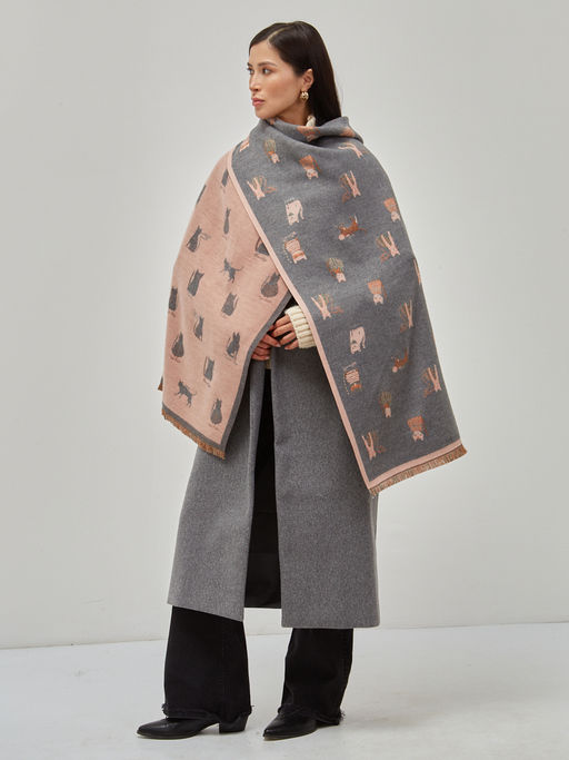 В составе шерсть ! теплый двусторонний палантин - Tantino фото 4