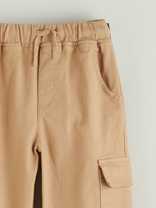 Beli Lastikli K?z ?ocuk Kargo Pantolon