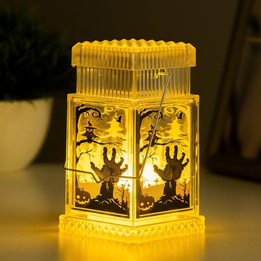 Фигурка светящаяся RISALUX «Хэллоуин», LED-ночник, 1 Вт, 3×LR44, 6×6×10.5 см, МИКС