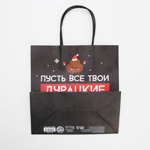 Цена за 2 шт. Пакет подарочный новогодний «Пусть мечты сбудутся», 22×22×11 см