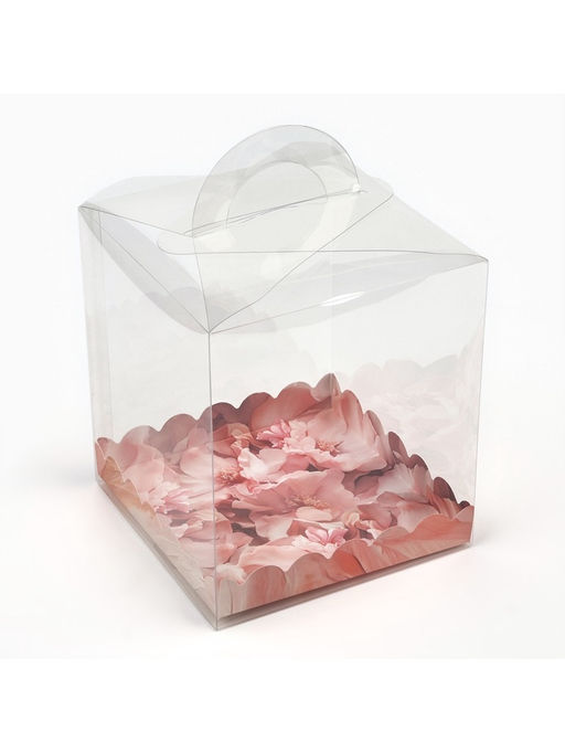 Цена за 5 шт. Коробка кондитерская, сундук, упаковка, «Цветов сияние», 16×16×18 см