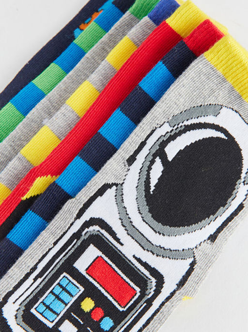 Desenli Erkek ?ocuk Soket ?orap 7li - Waikiki фото 3