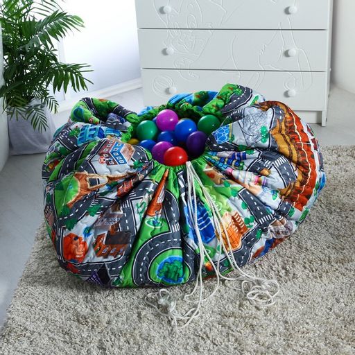 Игровой коврик-сумка для детей Дороги, размер 200х155x0,5 см, Крошка Я  фото 2