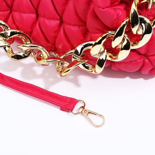 Сумка женская на фермуаре, малиновая