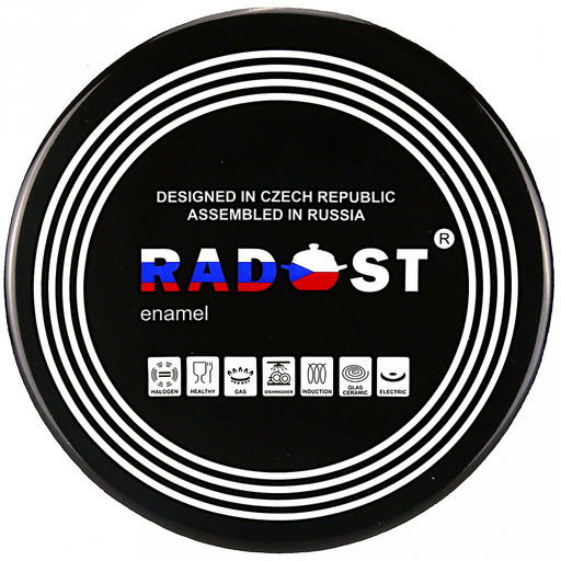 "Укроп" Кастрюля эмалированная 4л, д20см, сферическая форма, металлическая крышка с пластмассовой ручкой-кнопкой, ободок из нержавеющей стали, белый (Россия)