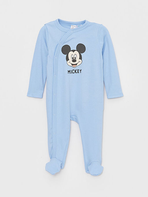 Mickey Mouse Bask?l? Erkek Bebek Tulum 2li (0-12 Ay Patikli, 12 Ay+ Patiksiz) - Waikiki фото 3
