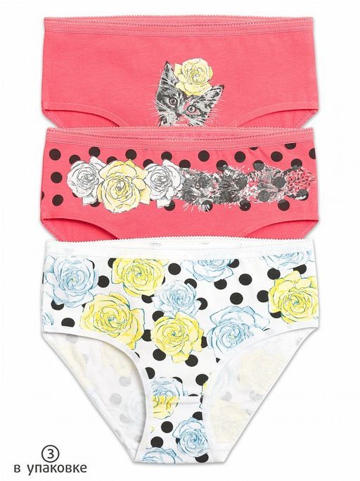 GULC3209/1(3шт. в упаковке) трусы для девочек