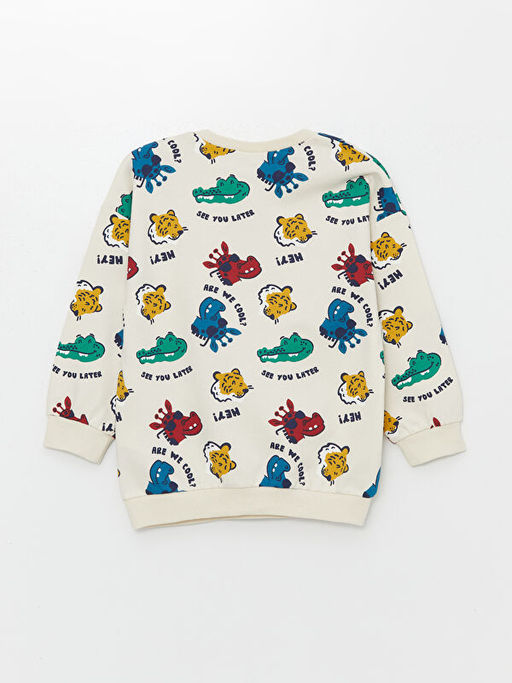 Bisiklet Yaka Bask?l? Erkek Bebek Sweatshirt - Waikiki фото 2