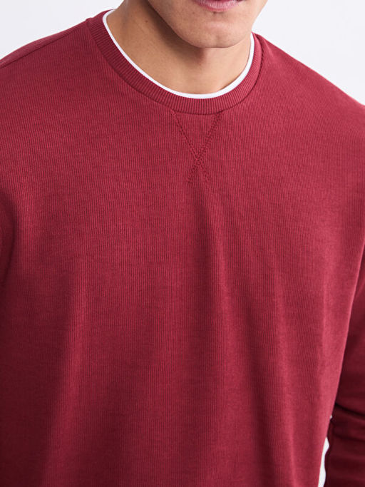 Bisiklet Yaka Uzun Kollu Erkek Sweatshirt