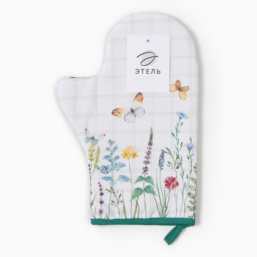 Варежка-прихватка Этель. Полевые цветы, 20?28 см, саржа, 100% хлопок, ватин 250 г/м?