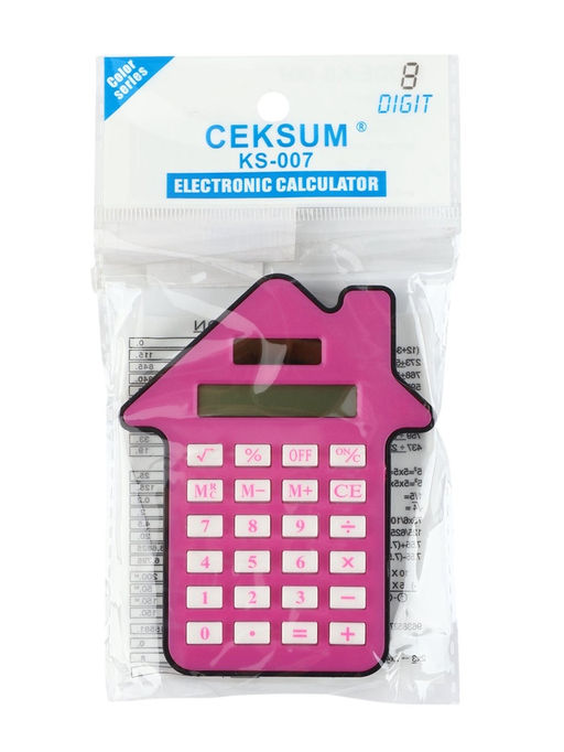 Калькулятор настольный «Домик» 8-разрядный, малиновый