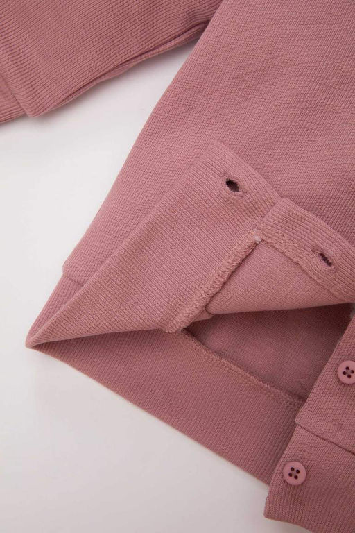 Кардиган из ткани Салоники с большим воротником для маленьких девочек - Defacto фото 4