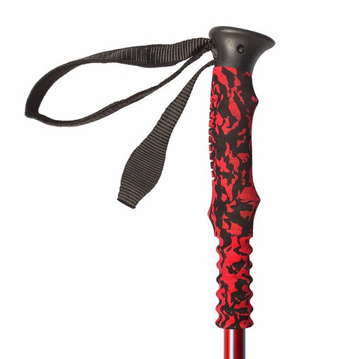 Палка для скандинавской ходьбы ONLITOP, телескопическая, 3 секции, алюминий, до 135 см, 1 шт., цвет красный/синий,  фото 4