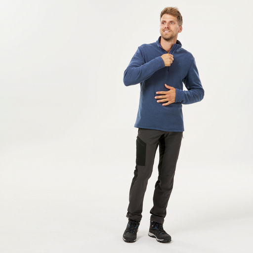 Кофта походная флисовая мужская синяя 100 Quechua