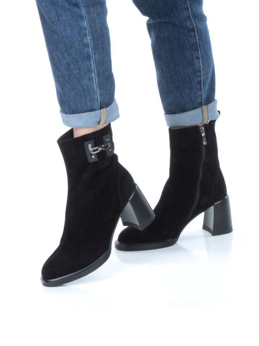 04-M3-L811 BLACK Ботинки зимние женские (натуральная замша, натуральный мех) - Фабричный китай фото 14