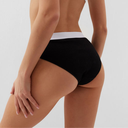 Трусы женские слипы MINAKU рубчик, набор 3 шт., размер 40-42, белые, бежевые, чёрные