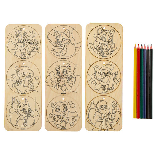 Заготовки для творчества на новый год Шары, с карандашами