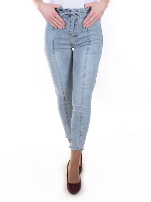 0062 GRAY/BLUE Джинсы женские зауженные YTD JEANS