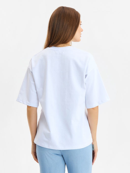 Футболка женская MINAKU: Casual Collection, белая, размер 46