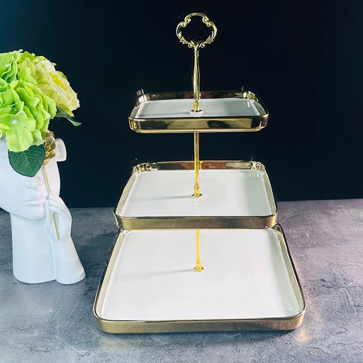 122-043 Трехъярусная этажерка MULTICOLOR в под.уп.(х6)Фарфор - Lenardi фото 2