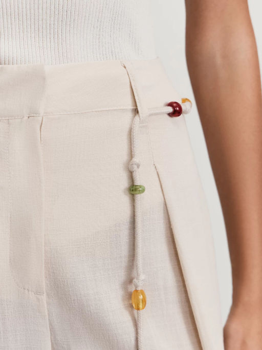 Брюки из вискозы на поясе с бусинами / Zarina  фото 5