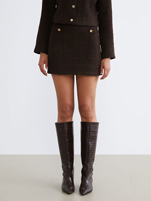 Beli Fermuarl? Ekose A Kesim Mini T?vit Etek