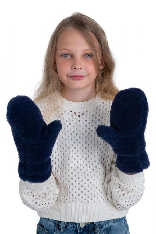 Варежки детские меховые ваниль - Woollamb фото 28