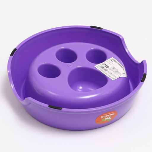 Миска для медленного кормления Лапа, 22,5 х 23 х 6,5см, фиолетовая - Пижон фото 3