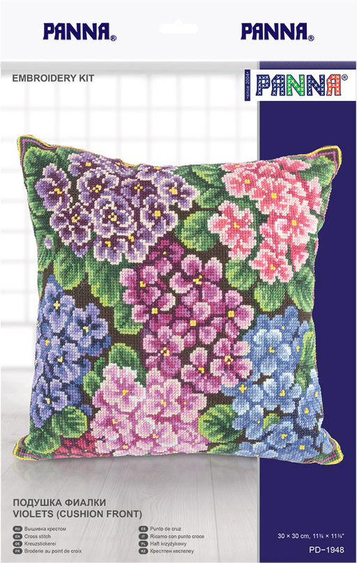 Набор для вышивания PANNA PD-1948 Подушка Фиалки 30 х 30 см