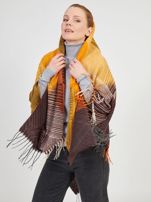 Большой  платок в стиле арт-деко в составе шерсть - Tantino фото 4