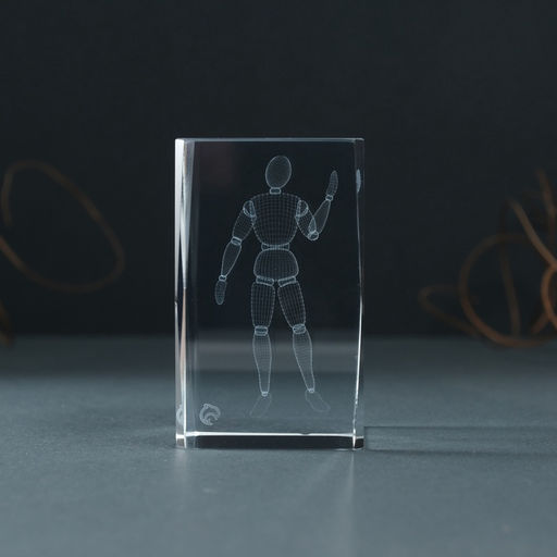 Фигурка стекло прямоугольник «Шарнирный человек», 5×5×8 см