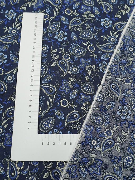 Импорт. хлопок Линиза цв.чернильный, ш.1.45м, хлопок-100%, 100гр/м.кв - Купава фото 4