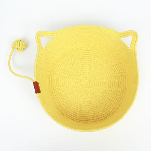 Экологичный лежак для животных (хлопок+рогоз), 45 х 37 х 16 см, вес до 25 кг, жёлтая - Пижон фото 5