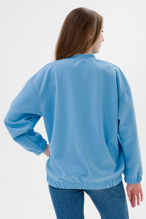 Бомбер из коттон фита небесный макси - Амадэль фото 15