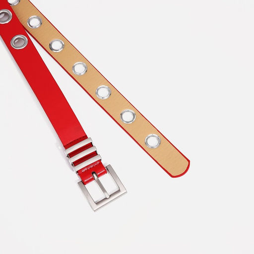 Ремень женский, ширина 2 см, пряжка металл, люверсы, цвет красный - Simaland фото 2