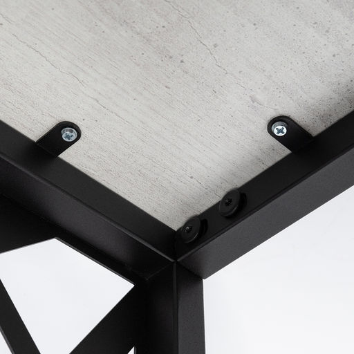 СтЖ104 Стол журнальный, 51х51х42 см, ЛДСП белый пайн бетон, металл чёрный (цвет 06)