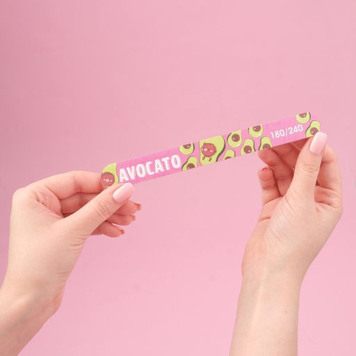 Цена за 3 шт. Пилка для ногтей «AVOCATO», прямая, 180/240 грит, 18 см, разноцветная