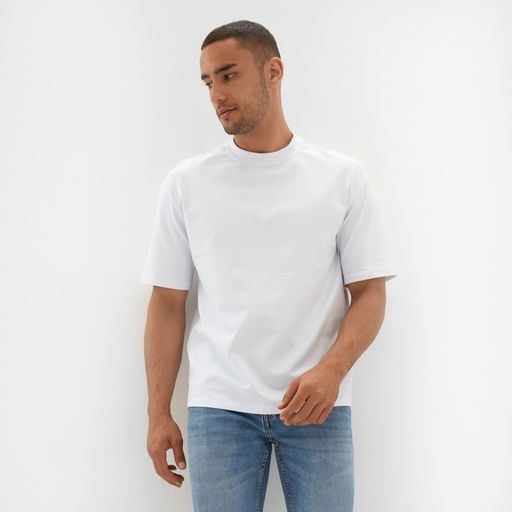 Футболка мужская из органического хлопка MINAKU OVERSIZE FIT: белая, р-р 46