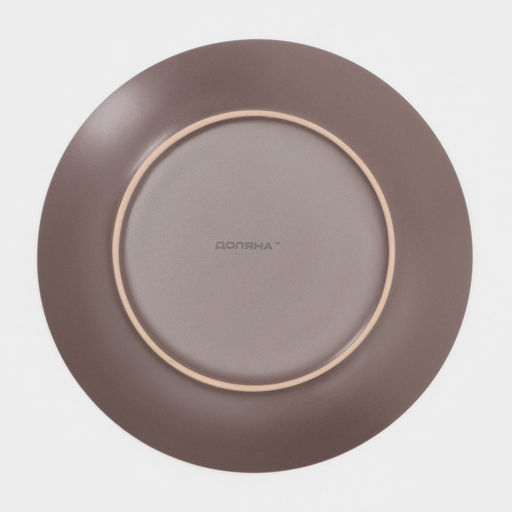 Набор тарелок Доляна «Пастель», 18 предметов: 6 тарелок d=19 см, 6 тарелок d=27 см, 6 мисок d=19 см, керамика, коричневый