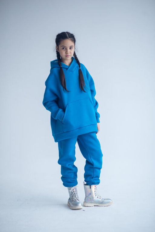 костюм утепленный футер 3хнитка с начесом, бирюза - Knitka wear фото 2