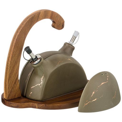 НАБОР ДЛЯ СПЕЦИЙ 4 ПР. НА ДЕРЕВЯННОЙ ПОДСТАВКЕ С РУЧКОЙ КОЛЛЕКЦИЯ ЗОЛОТОЙ МРАМОР ЦВЕТ: GRAY - Lefard фото 4