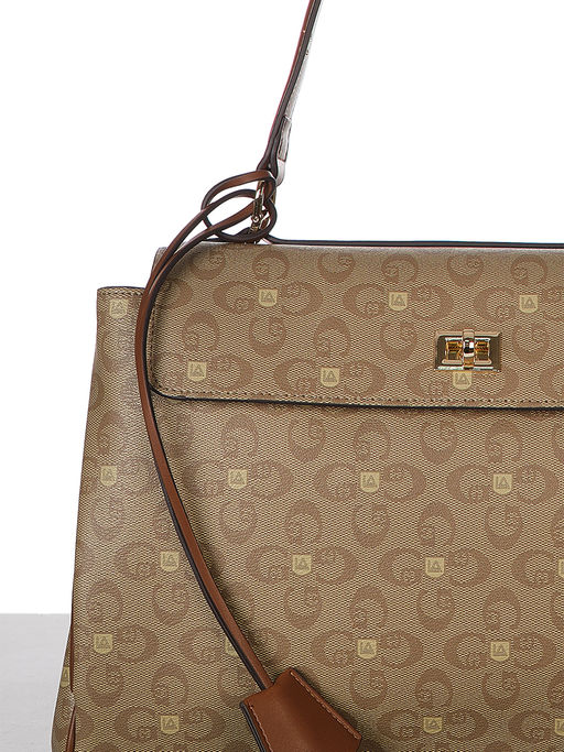 LACCOMA сумка AC697-лагуна темно-бежевый эко кожа хлопок  фото 7