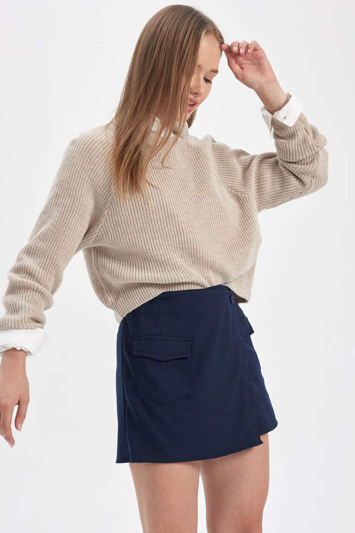 Крутой свитер стандартной посадки с круглым вырезом - Defacto фото 4