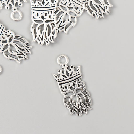 Металлический элемент, декоративная подвеска «Король», набор 10 шт., 1.1×2.5 см