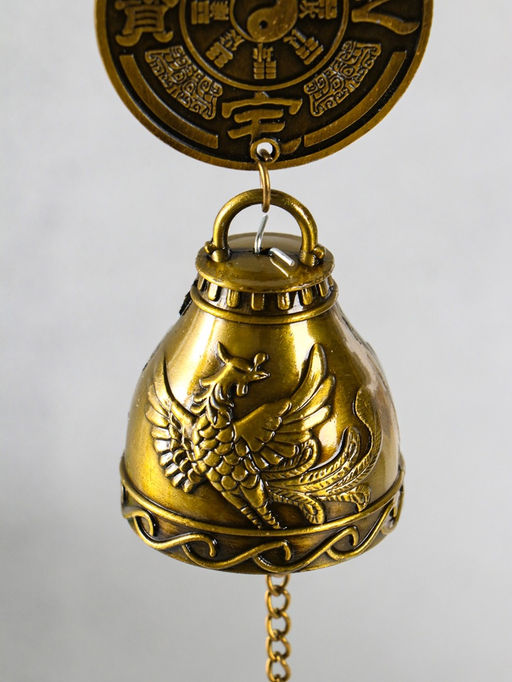 Колокольчик подвесной «Феникс и дракон», 1 колокол, d=4.8 см, 42×4.8×4.8 см