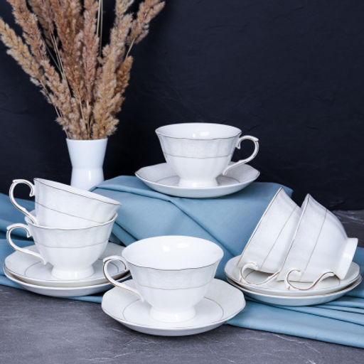 Чайный набор 12 предметов 250 мл на ножке / RS/12-FY21001 Gray /уп 8/ серая коробка - ГалеонТрейд фото 2