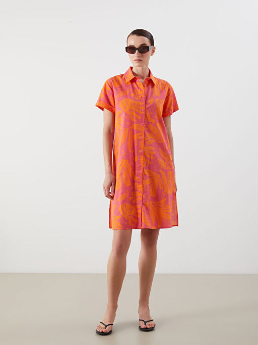 Desenli G?mlek Elbise