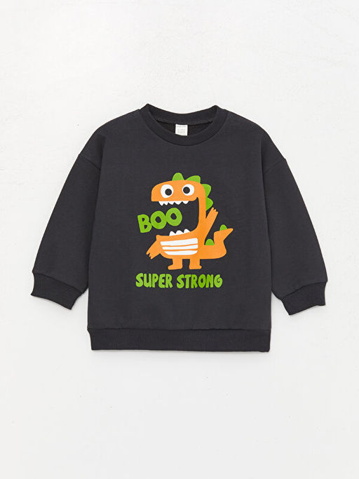 Bisiklet Yaka Uzun Kollu Bask?l? Erkek Bebek Sweatshirt ve Pantolon 2li Tak?m - Waikiki фото 2