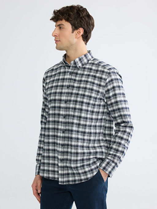 Regular Fit Ekose Gabardin Erkek G?mlek