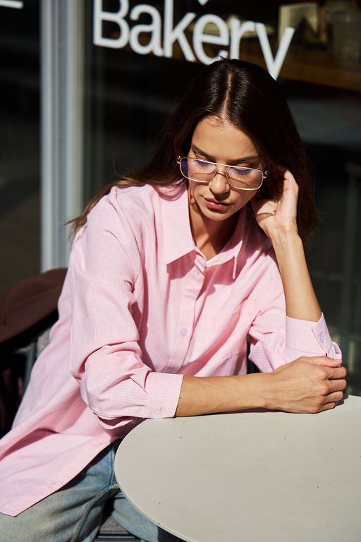 Рубашка оверсайз в полоску хлопковая